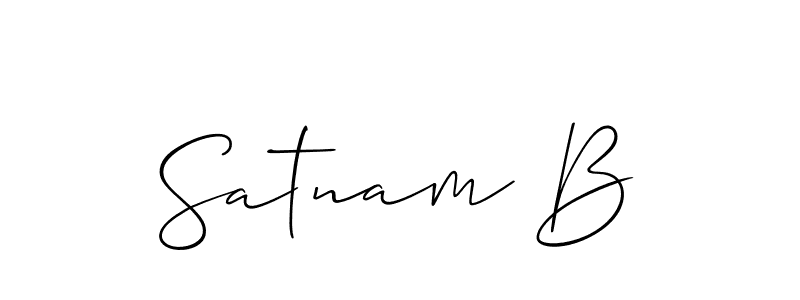 Allison_Script is a professional signature style that is perfect for those who want to add a touch of class to their signature. It is also a great choice for those who want to make their signature more unique. Get Satnam B name to fancy signature for free. Satnam B signature style 2 images and pictures png
