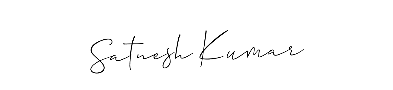 Create a beautiful signature design for name Satnesh Kumar. With this signature (Allison_Script) fonts, you can make a handwritten signature for free. Satnesh Kumar signature style 2 images and pictures png