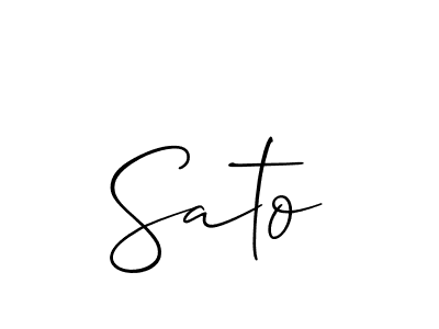 Make a beautiful signature design for name Sato. With this signature (Allison_Script) style, you can create a handwritten signature for free. Sato signature style 2 images and pictures png