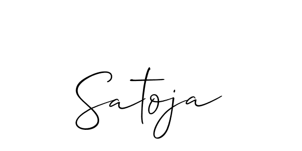 Use a signature maker to create a handwritten signature online. With this signature software, you can design (Allison_Script) your own signature for name Satoja. Satoja signature style 2 images and pictures png