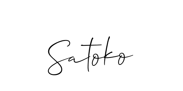 if you are searching for the best signature style for your name Satoko. so please give up your signature search. here we have designed multiple signature styles  using Allison_Script. Satoko signature style 2 images and pictures png