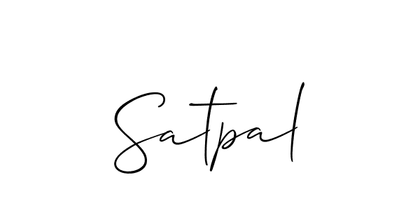 Make a beautiful signature design for name Satpal. With this signature (Allison_Script) style, you can create a handwritten signature for free. Satpal signature style 2 images and pictures png