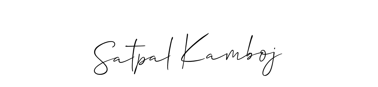 The best way (Allison_Script) to make a short signature is to pick only two or three words in your name. The name Satpal Kamboj include a total of six letters. For converting this name. Satpal Kamboj signature style 2 images and pictures png