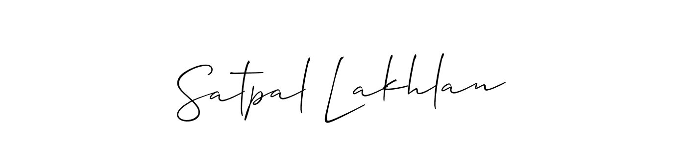 Create a beautiful signature design for name Satpal Lakhlan. With this signature (Allison_Script) fonts, you can make a handwritten signature for free. Satpal Lakhlan signature style 2 images and pictures png