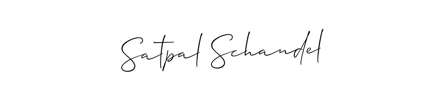 Make a beautiful signature design for name Satpal Schandel. With this signature (Allison_Script) style, you can create a handwritten signature for free. Satpal Schandel signature style 2 images and pictures png