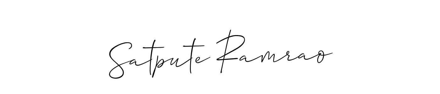 You can use this online signature creator to create a handwritten signature for the name Satpute Ramrao. This is the best online autograph maker. Satpute Ramrao signature style 2 images and pictures png