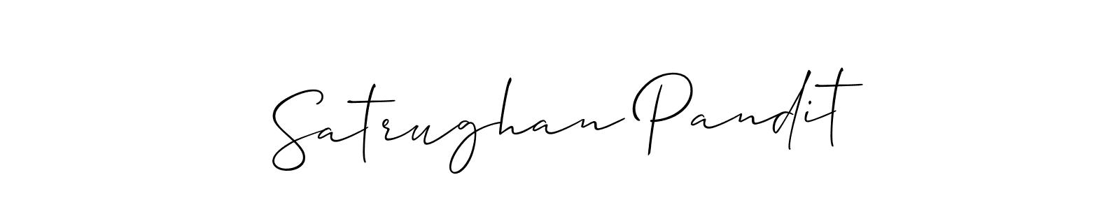 Allison_Script is a professional signature style that is perfect for those who want to add a touch of class to their signature. It is also a great choice for those who want to make their signature more unique. Get Satrughan Pandit name to fancy signature for free. Satrughan Pandit signature style 2 images and pictures png