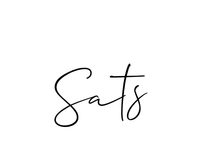 How to make Sats name signature. Use Allison_Script style for creating short signs online. This is the latest handwritten sign. Sats signature style 2 images and pictures png