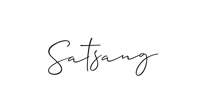 You should practise on your own different ways (Allison_Script) to write your name (Satsang) in signature. don't let someone else do it for you. Satsang signature style 2 images and pictures png