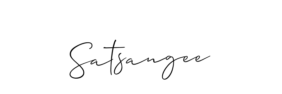 Use a signature maker to create a handwritten signature online. With this signature software, you can design (Allison_Script) your own signature for name Satsangee. Satsangee signature style 2 images and pictures png