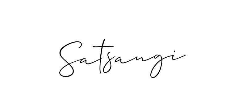 Design your own signature with our free online signature maker. With this signature software, you can create a handwritten (Allison_Script) signature for name Satsangi. Satsangi signature style 2 images and pictures png