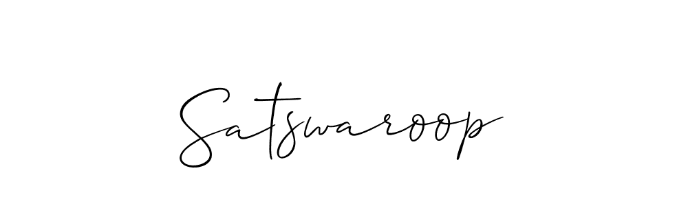 You should practise on your own different ways (Allison_Script) to write your name (Satswaroop) in signature. don't let someone else do it for you. Satswaroop signature style 2 images and pictures png