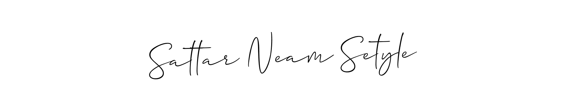 How to Draw Sattar Neam Setyle signature style? Allison_Script is a latest design signature styles for name Sattar Neam Setyle. Sattar Neam Setyle signature style 2 images and pictures png