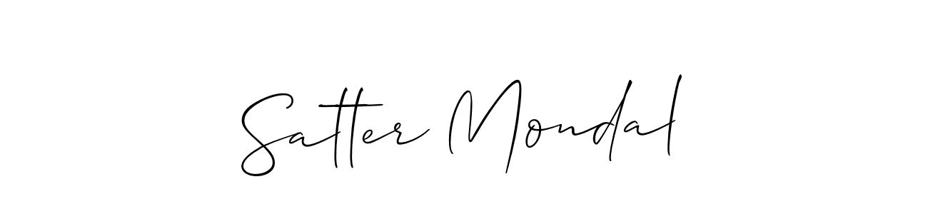 Create a beautiful signature design for name Satter Mondal. With this signature (Allison_Script) fonts, you can make a handwritten signature for free. Satter Mondal signature style 2 images and pictures png