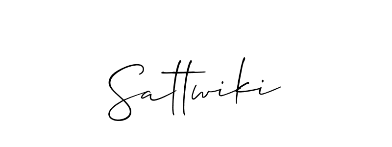 Use a signature maker to create a handwritten signature online. With this signature software, you can design (Allison_Script) your own signature for name Sattwiki. Sattwiki signature style 2 images and pictures png