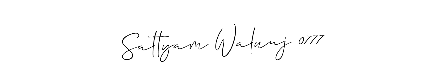 Create a beautiful signature design for name Sattyam Walunj 0777. With this signature (Allison_Script) fonts, you can make a handwritten signature for free. Sattyam Walunj 0777 signature style 2 images and pictures png