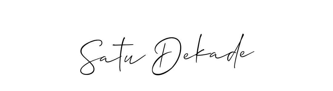 Check out images of Autograph of Satu Dekade name. Actor Satu Dekade Signature Style. Allison_Script is a professional sign style online. Satu Dekade signature style 2 images and pictures png
