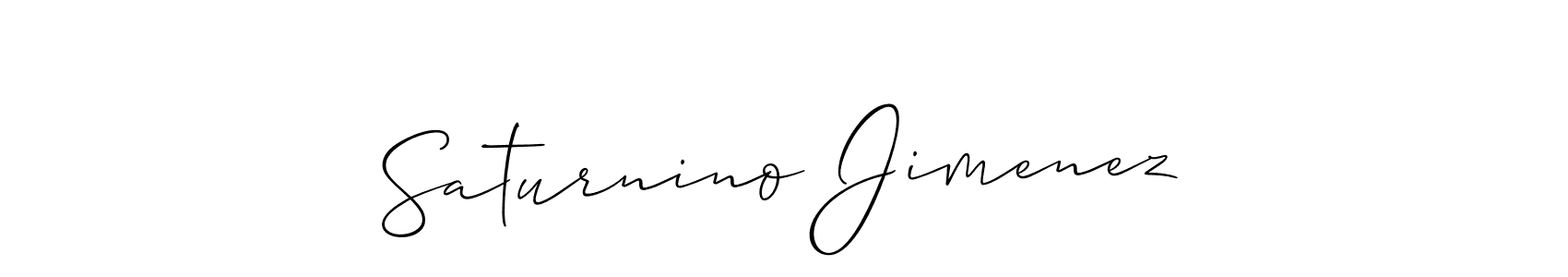 You should practise on your own different ways (Allison_Script) to write your name (Saturnino Jimenez) in signature. don't let someone else do it for you. Saturnino Jimenez signature style 2 images and pictures png