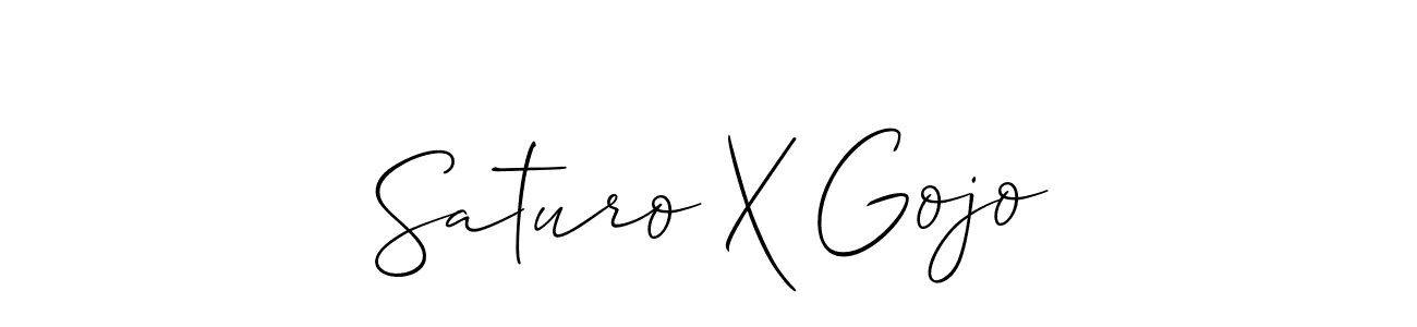 How to Draw Saturo X Gojo signature style? Allison_Script is a latest design signature styles for name Saturo X Gojo. Saturo X Gojo signature style 2 images and pictures png