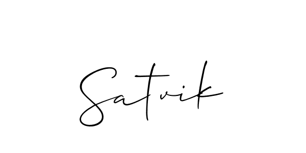 if you are searching for the best signature style for your name Satvik. so please give up your signature search. here we have designed multiple signature styles  using Allison_Script. Satvik signature style 2 images and pictures png