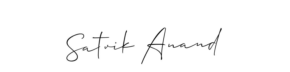 Make a beautiful signature design for name Satvik Anand. With this signature (Allison_Script) style, you can create a handwritten signature for free. Satvik Anand signature style 2 images and pictures png