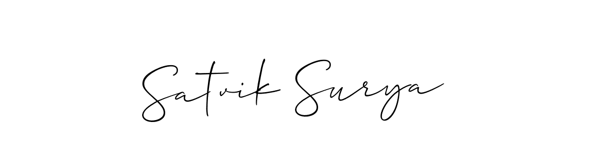 Satvik Surya stylish signature style. Best Handwritten Sign (Allison_Script) for my name. Handwritten Signature Collection Ideas for my name Satvik Surya. Satvik Surya signature style 2 images and pictures png