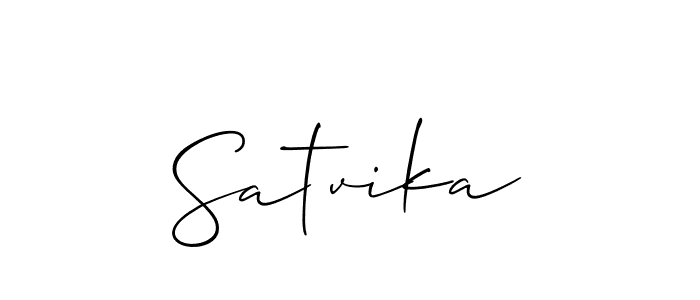 How to make Satvika name signature. Use Allison_Script style for creating short signs online. This is the latest handwritten sign. Satvika signature style 2 images and pictures png