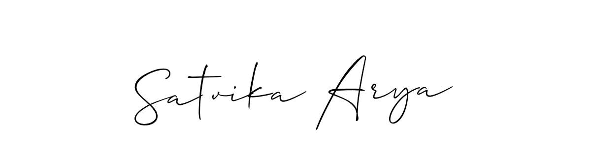 Create a beautiful signature design for name Satvika Arya. With this signature (Allison_Script) fonts, you can make a handwritten signature for free. Satvika Arya signature style 2 images and pictures png