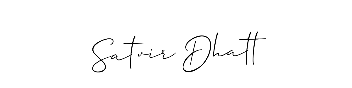 It looks lik you need a new signature style for name Satvir Dhatt. Design unique handwritten (Allison_Script) signature with our free signature maker in just a few clicks. Satvir Dhatt signature style 2 images and pictures png