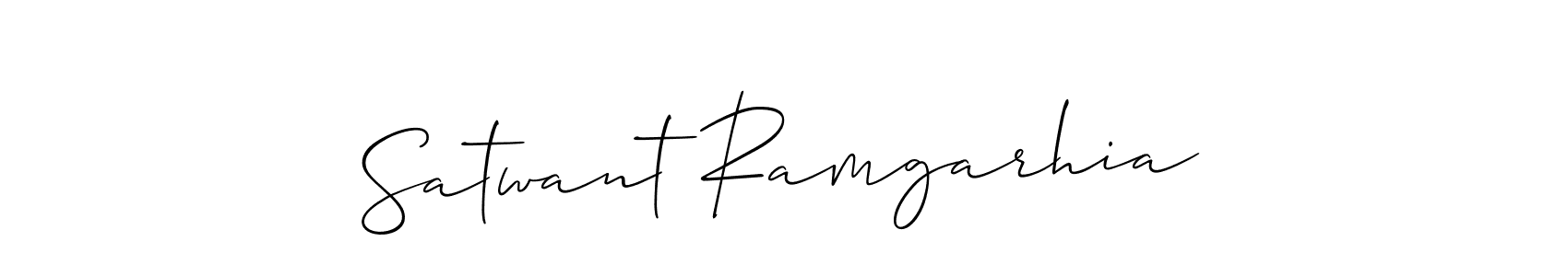 Also we have Satwant Ramgarhia name is the best signature style. Create professional handwritten signature collection using Allison_Script autograph style. Satwant Ramgarhia signature style 2 images and pictures png