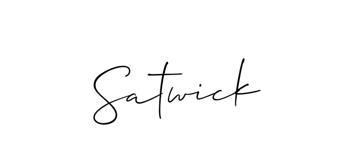 Allison_Script is a professional signature style that is perfect for those who want to add a touch of class to their signature. It is also a great choice for those who want to make their signature more unique. Get Satwick name to fancy signature for free. Satwick signature style 2 images and pictures png