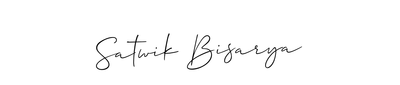 Satwik Bisarya stylish signature style. Best Handwritten Sign (Allison_Script) for my name. Handwritten Signature Collection Ideas for my name Satwik Bisarya. Satwik Bisarya signature style 2 images and pictures png