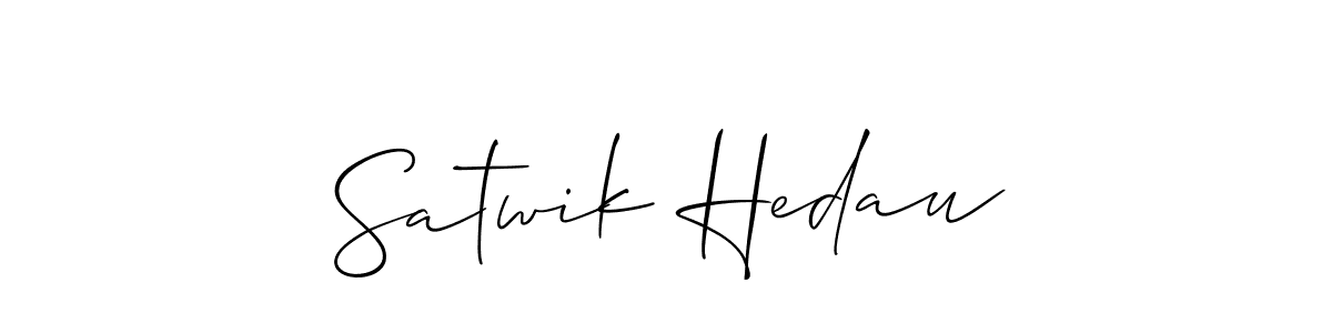 The best way (Allison_Script) to make a short signature is to pick only two or three words in your name. The name Satwik Hedau include a total of six letters. For converting this name. Satwik Hedau signature style 2 images and pictures png