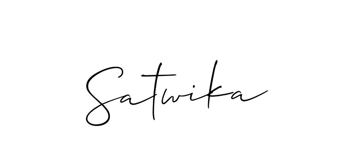 How to make Satwika name signature. Use Allison_Script style for creating short signs online. This is the latest handwritten sign. Satwika signature style 2 images and pictures png