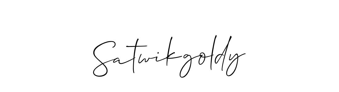 How to make Satwikgoldy name signature. Use Allison_Script style for creating short signs online. This is the latest handwritten sign. Satwikgoldy signature style 2 images and pictures png
