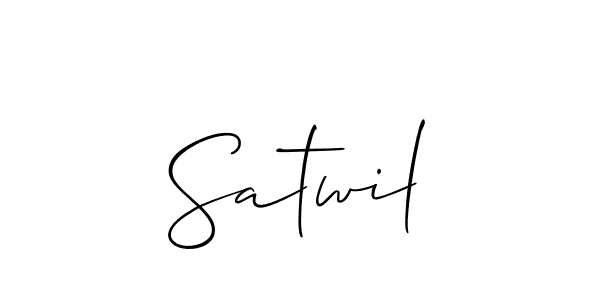 Design your own signature with our free online signature maker. With this signature software, you can create a handwritten (Allison_Script) signature for name Satwil. Satwil signature style 2 images and pictures png