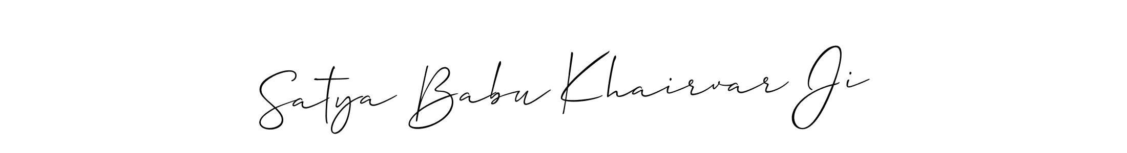 Make a beautiful signature design for name Satya Babu Khairvar Ji. With this signature (Allison_Script) style, you can create a handwritten signature for free. Satya Babu Khairvar Ji signature style 2 images and pictures png