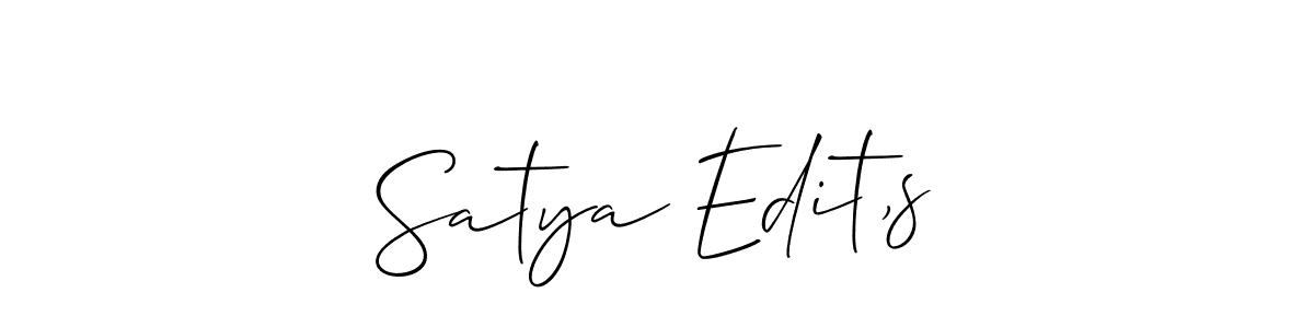 Design your own signature with our free online signature maker. With this signature software, you can create a handwritten (Allison_Script) signature for name Satya Edit,s. Satya Edit,s signature style 2 images and pictures png