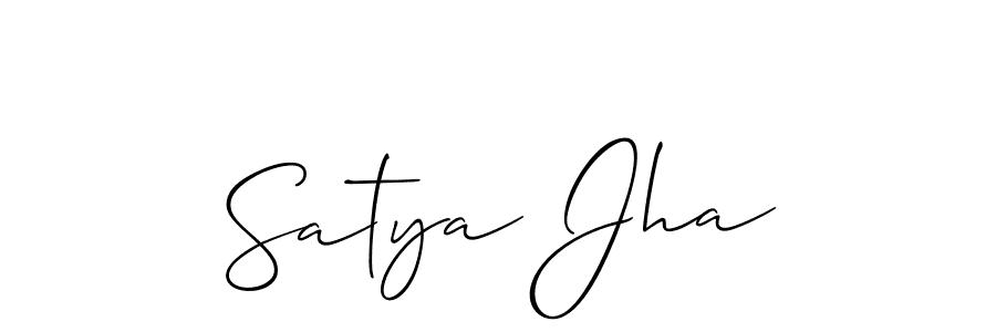 How to make Satya Jha name signature. Use Allison_Script style for creating short signs online. This is the latest handwritten sign. Satya Jha signature style 2 images and pictures png