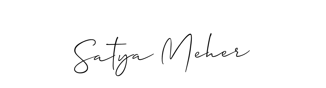 Also You can easily find your signature by using the search form. We will create Satya Meher name handwritten signature images for you free of cost using Allison_Script sign style. Satya Meher signature style 2 images and pictures png