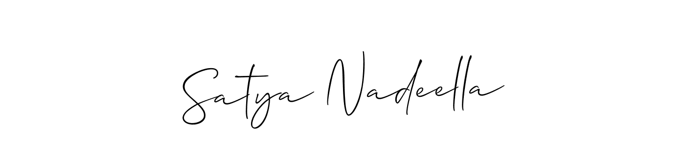if you are searching for the best signature style for your name Satya Nadeella. so please give up your signature search. here we have designed multiple signature styles  using Allison_Script. Satya Nadeella signature style 2 images and pictures png