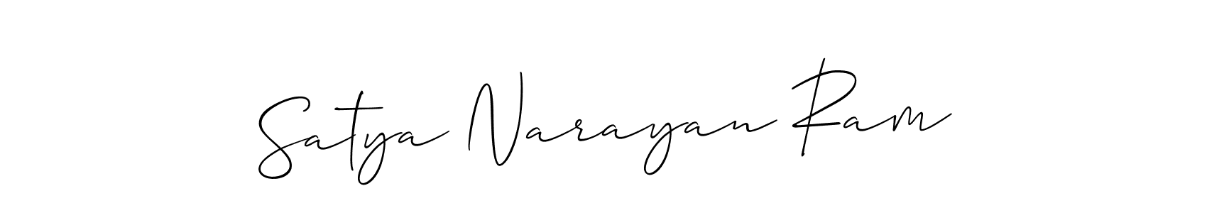 Make a beautiful signature design for name Satya Narayan Ram. With this signature (Allison_Script) style, you can create a handwritten signature for free. Satya Narayan Ram signature style 2 images and pictures png