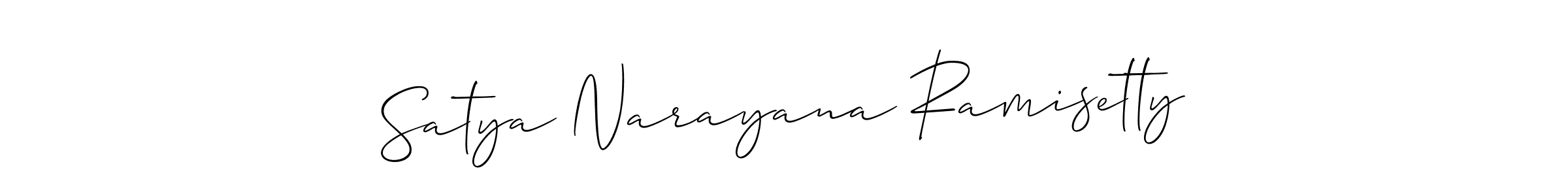 How to make Satya Narayana Ramisetty signature? Allison_Script is a professional autograph style. Create handwritten signature for Satya Narayana Ramisetty name. Satya Narayana Ramisetty signature style 2 images and pictures png