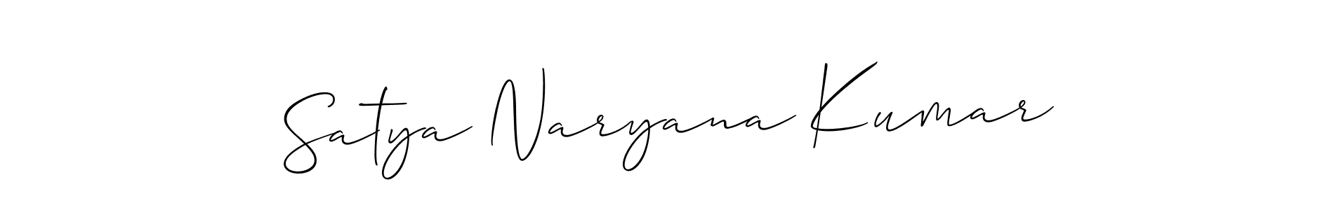 How to make Satya Naryana Kumar name signature. Use Allison_Script style for creating short signs online. This is the latest handwritten sign. Satya Naryana Kumar signature style 2 images and pictures png