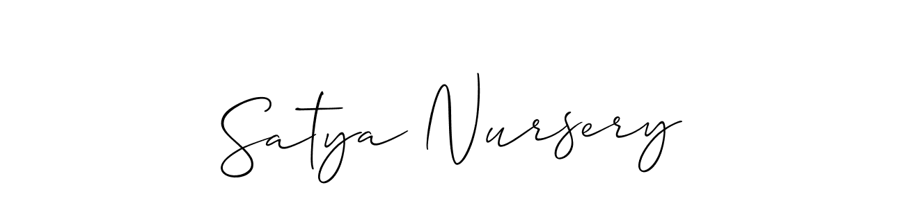 How to Draw Satya Nursery signature style? Allison_Script is a latest design signature styles for name Satya Nursery. Satya Nursery signature style 2 images and pictures png