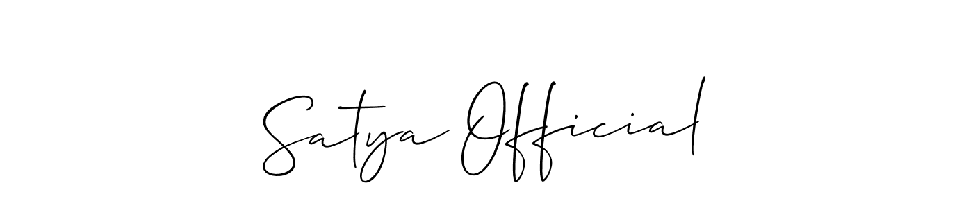 if you are searching for the best signature style for your name Satya Official. so please give up your signature search. here we have designed multiple signature styles  using Allison_Script. Satya Official signature style 2 images and pictures png