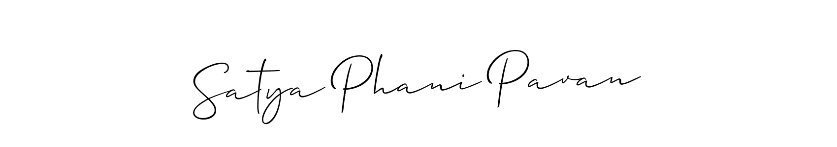 Satya Phani Pavan stylish signature style. Best Handwritten Sign (Allison_Script) for my name. Handwritten Signature Collection Ideas for my name Satya Phani Pavan. Satya Phani Pavan signature style 2 images and pictures png