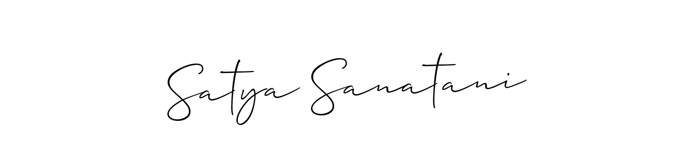 Allison_Script is a professional signature style that is perfect for those who want to add a touch of class to their signature. It is also a great choice for those who want to make their signature more unique. Get Satya Sanatani name to fancy signature for free. Satya Sanatani signature style 2 images and pictures png