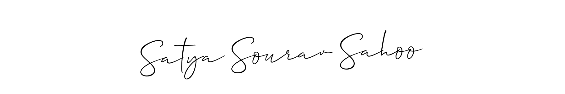 How to make Satya Sourav Sahoo name signature. Use Allison_Script style for creating short signs online. This is the latest handwritten sign. Satya Sourav Sahoo signature style 2 images and pictures png