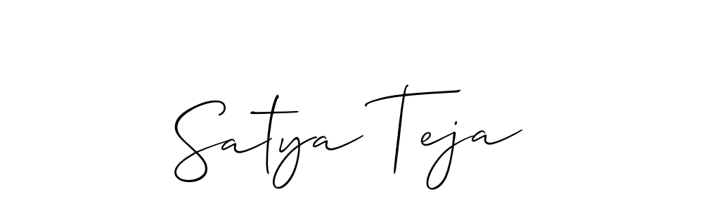 Make a beautiful signature design for name Satya Teja. With this signature (Allison_Script) style, you can create a handwritten signature for free. Satya Teja signature style 2 images and pictures png